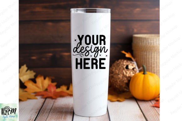 20oz Skinny Fall Tumbler Mockup: Graphics for Mugs Amp