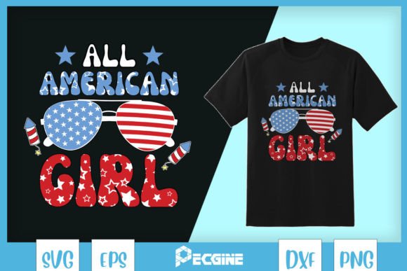 All American Girl Sunglasses SVG: Graphics for T-Shirt Designs