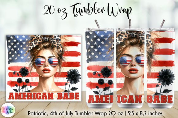American Babe Patriotic Tumbler Wrap Graphics