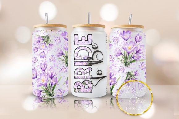 Bride to Be Libbey Cup Wrap Wedding PNG: Graphics for Crafts & Branding