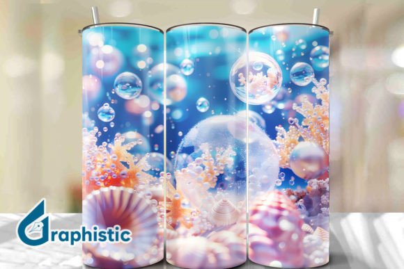 Bubbles Pearl Sunset Tumbler Wrap 22 Graphics & Backgrounds