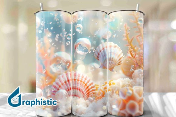Bubbles Pearl Sunset Tumbler Wrap 35 Graphics & Backgrounds