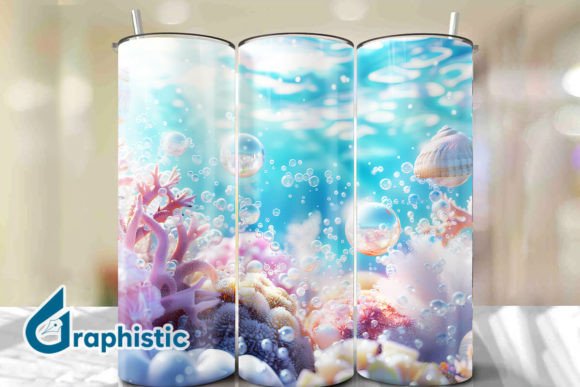 Bubbles Pearl Sunset Tumbler Wrap 38: Graphics & Backgrounds
