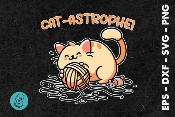 Cat Astrophe Funny Cat SVG for Crafts & Graphics