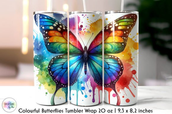 Colourful Butterfly Tumbler Wrap: Graphics for Vibrant Tumbler Wraps