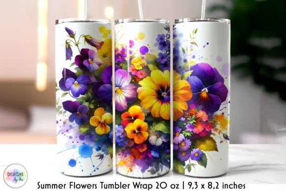 Colourful Summer Tumbler Wrap Print: Graphics for Tumbler Wraps