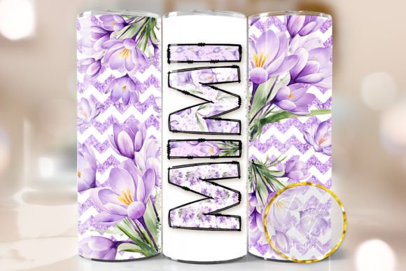 Floral Mimi Skinny Tumbler Wrap PNG: Graphics for Crafts & Content