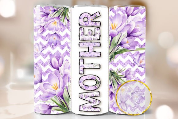 Floral Mother Skinny Tumbler Wrap PNG: Graphics for Crafts & Branding