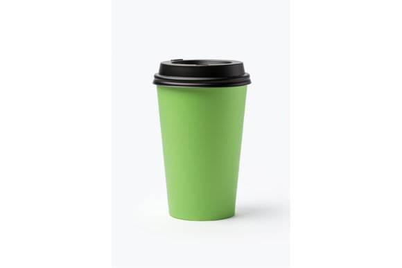 Green Paper Cup Mockup: Graphics for Coffee Cups