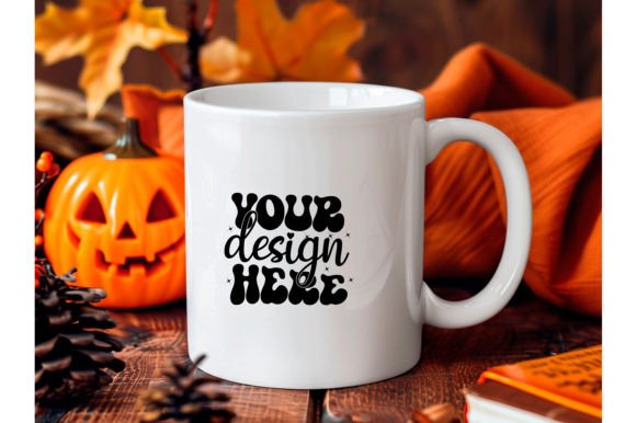 Halloween Mug Pumpkin Coffee Cup Mockup Graphics