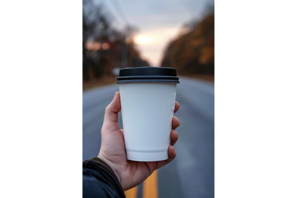 Human Hand Holding White Paper Cup Graphics