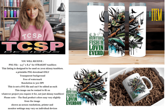 Huntin and Fishing 20 Oz Tumbler Wrap