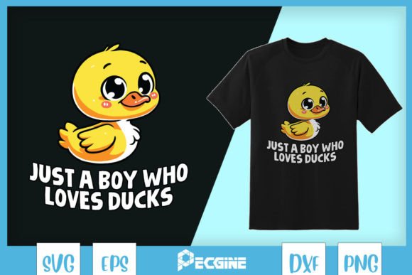 Just a Boy Who Loves Ducks SVG: Graphics for T-Shirt Designs