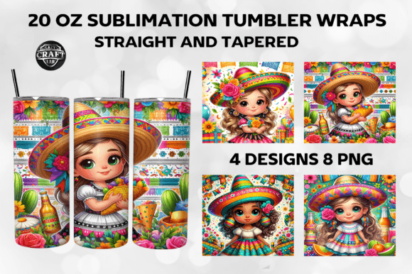 Little Girl Cinco De Mayo Tumbler Wrap Graphics