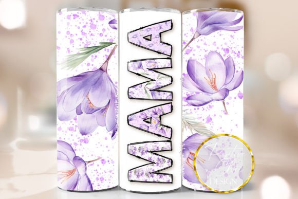 Mama Spring Flowers Tumbler PNG: Graphics for Crafts & Seasonal Branding