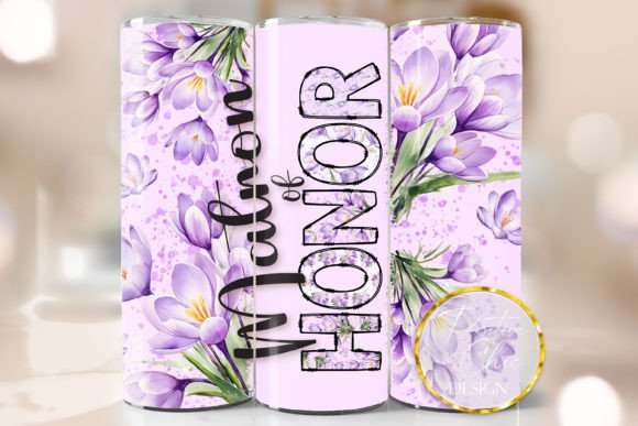 Matron of Honor Wedding Tumbler Wrap PNG