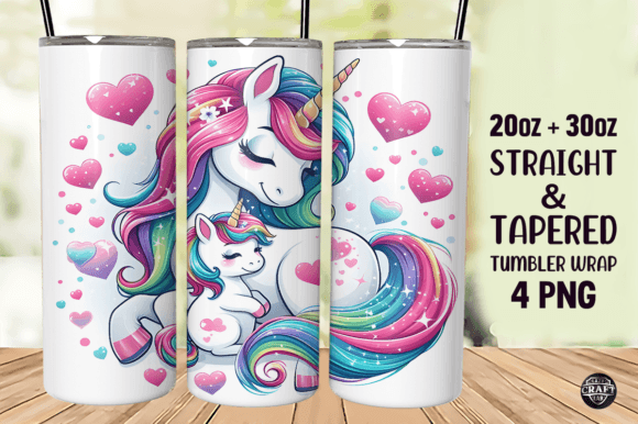 Mom Baby Unicorn Mothers Day Tumbler Graphics & Wraps