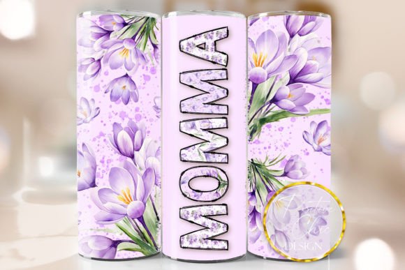 Momma Tumbler Wrap Sublimation Design