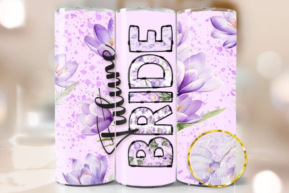 Team Bride Floral Tumbler Wrap Wedding Graphics