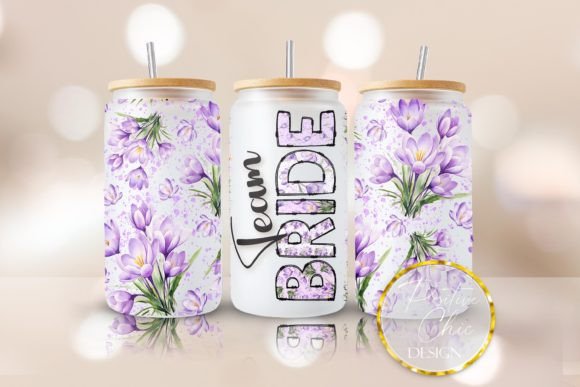 Team Bride Libbey Cup Wrap Wedding PNG: Graphics for Crafts