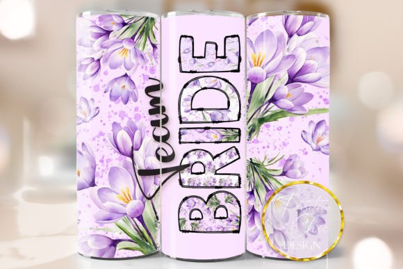 Team Bride Wedding Tumbler Wrap PNG: Graphics for Crafts-Driven Branding