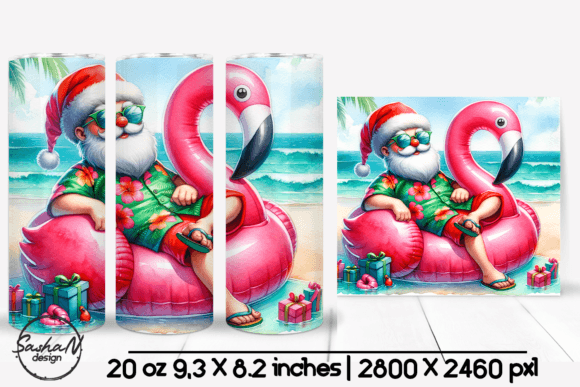 Tropical Christmas Tumbler Sublimation Graphics