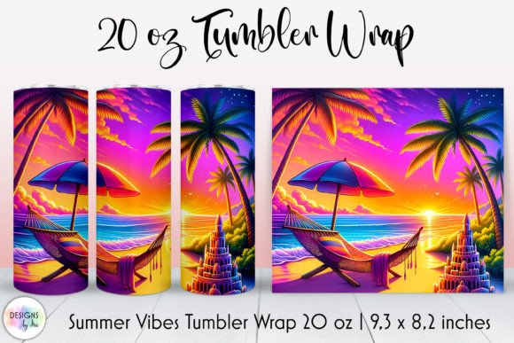 Tropical Summer Tumbler Wrap Graphics