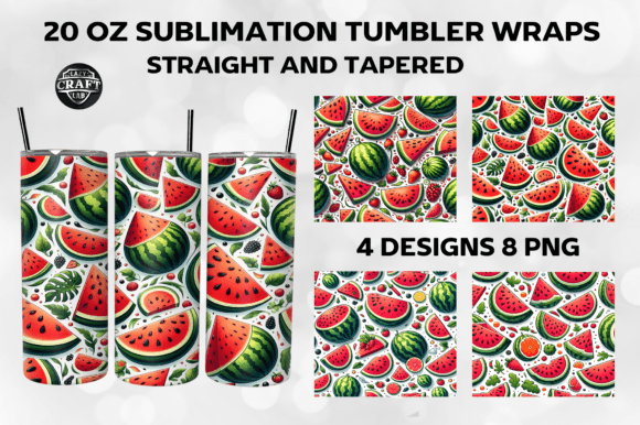 Watermelon Summer Tumbler Wrap 20oz PNG Graphics